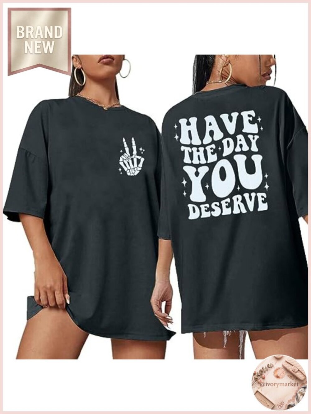 Oversized Cotton Blend Skull Graphic Tee Funny Skeleton Shirt Casual Crew Neck